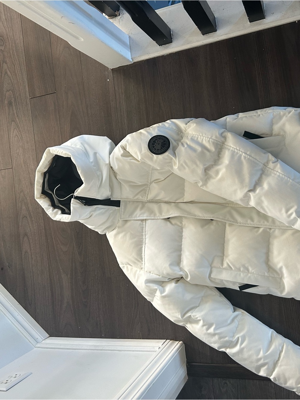 Canada Goose Kids Cream Puffer Jacket with Hood